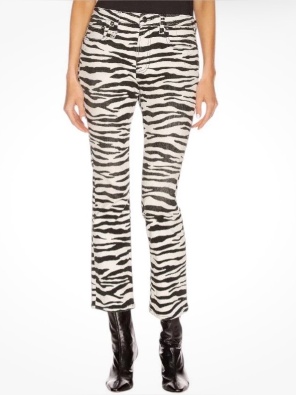 R13 Kick Fit Pants in Zebra Print